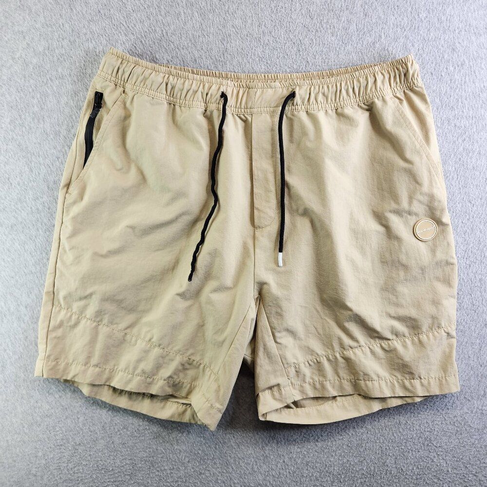 Bearded Goat Shorts Mens XXL Beige Drawstring Zip Pocket Trekking Overlanding